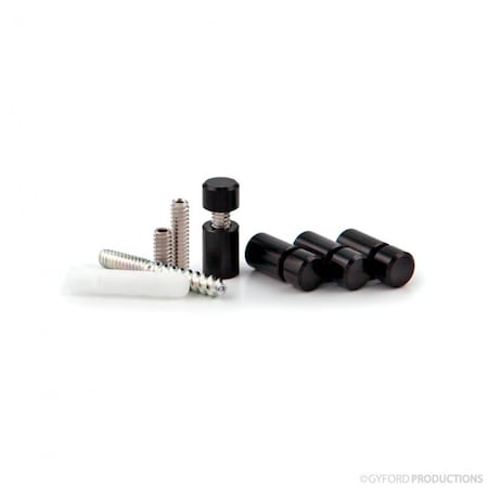 Gyford Décor Round Standoffs, Aluminum Black Anodized SOK-7-050BL